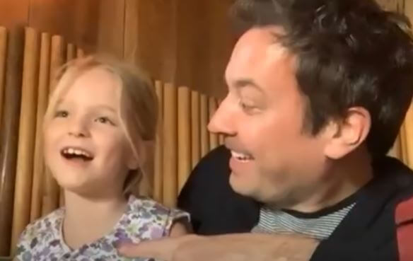 Winnie Rose Fallon explains how she lost her tooth during the middle of the show with her father Jimmy Fallon.